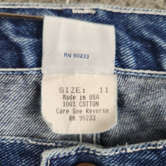 VTG Y2k Bullhead Jeans Womens 30x30 JR's 11" Flares Mid Rise USA Made Blue Denim - Picture 4 of 10